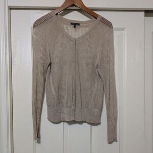 EILEEN FISHER Breathable Light Beige Sweater Cardigan Women's Small